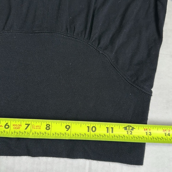 Free People Women’s Size Medium Black Mock Neck Front Open Slit Long Sleeve - Picture 9 of 11